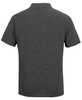 A grey polo shirt with a collar and short sleeves, featuring a logo on the back.