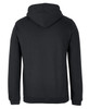 A black hoodie featuring a hood and long sleeves. The back view shows a plain design without any visible logos.