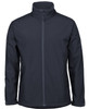 A dark navy soft shell jacket with a front zip and two side pockets. Includes a logo.