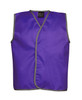 A purple sports vest with grey trim, featuring a logo. Suitable for kids' sports uniforms.