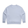 A light blue jumper with long sleeves and a crew neck. The back is plain and features a logo.