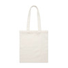A cream-coloured tote bag with long handles and a plain design, featuring a logo.