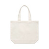 A plain cream-coloured shoulder tote bag featuring two handles and a simple design. It includes a logo.