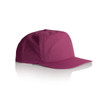 A cap in a vibrant shade of pink, featuring a solid design and a curved brim. It has a logo on the front.