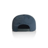 A cap in dark blue with a snapback closure and a logo on the back.