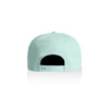 A mint green cap featuring an adjustable strap at the back and a logo on the side.
