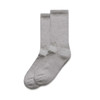 A pair of light grey socks displayed together, featuring a standard ribbed design and no visible branding.