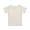 A plain cream-coloured infant t-shirt featuring a back view. The shirt has short sleeves and a round neckline.