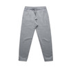 Grey track pants featuring an elastic waistband and side pockets. The item includes a logo detail.