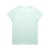 A light mint green T-shirt with a plain back and no visible designs or logos.