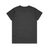 A dark grey t-shirt with a classic crew neck and short sleeves, featuring a logo on the back.