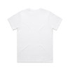 A plain white t-shirt featuring short sleeves and a simple design, with a logo present.