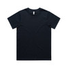 A black classic T-shirt featuring a round neck and short sleeves, also with a branded label.