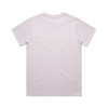 A light purple T-shirt with short sleeves and a plain back. It features a logo.