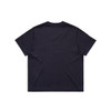 A navy blue T-shirt with a relaxed fit and an unembellished back. The shirt features a logo.