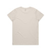 A beige T-shirt featuring a simple design and a small logo on the back. Suitable for casual wear.