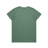 A green unisex T-shirt with a simple design and a logo on the back.