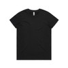 A black t-shirt with a crew neck, featuring a label on the inside. No visible logos or designs.