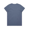 A blue T-shirt featuring a simple design, with a logo on the back. It has short sleeves and a round neck.