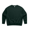 A dark green crew jumper with a relaxed fit and long sleeves, featuring a simple design.