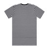 A black and white striped t-shirt with short sleeves. The back features a repeating stripe pattern.