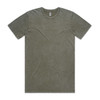 A green stone wash T-shirt with a classic crew neck and short sleeves, featuring a subtle logo.