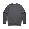A grey hoodie featuring a simple design and a logo on the back.