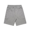 Grey sports shorts with an elastic waistband and a single back pocket. Features a logo on the waistband.