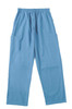 Light blue men's scrub pants with an elastic waistband and two side pockets. Features a logo or branding.