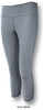 Grey marle 3/4 tights with a fitted design and a smooth waistband. Features branding on the product.