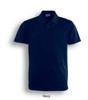A navy blue kids' basic polo shirt with a collar and a small logo.