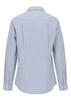 A button-up shirt in blue and white gingham pattern, featuring long sleeves and a classic collar.