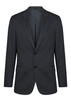 A dark grey jacket with a structured silhouette, featuring a notched lapel and two front pockets.