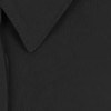A black half-placket shirt featuring a collared neckline and textured fabric. It includes branding.
