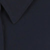 A navy blue shirt featuring a half placket and a collar, with a logo present on the fabric.