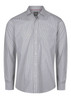 A button-up shirt featuring a check pattern in grey and white, with long sleeves and a chest pocket.
