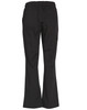 Black functional chef pants with a relaxed fit and pockets, featuring an elastic waistband. The back view is displayed.