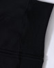 A black fleece hoodie featuring a full zip, showing the cuff and pocket detail. Includes a logo.