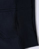 A black kid's full-zip fleecy hoodie featuring a kangaroo pocket and a smooth texture. It has a logo detail.