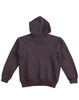 A dark grey ladies' fleece hoodie with a hood and raglan sleeves, featuring a logo.