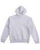 A grey ladies' fleece hoodie with a hood and ribbed cuffs, featuring a clean, simple design in the back.