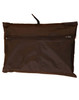 A black zippered pouch, ideal for storing outdoor activity spray jackets, featuring a simple design.