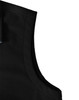 A black softshell hi-tech vest featuring a smooth fabric finish and a logo on the upper section.