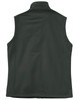 A dark green ladies' softshell hi-tech vest with a collar and no front detailing, featuring a logo.