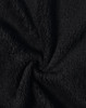 A textured black fabric with a fluffy, plush finish, suitable for jackets and outerwear.
