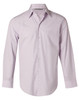 A light purple men's long-sleeve button-up shirt with a single chest pocket and a collar.
