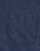 A navy blue button-up shirt with a pin dot pattern and a single pocket on the front.