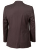 A men's two-button jacket in wool stretch, displayed from the back in a rich brown colour. Features a smooth finish.