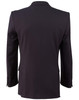 A black men's poly/viscose stretch jacket, featuring a classic design and structured fit, viewed from the back.