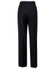 Men's wool blend stretch flexi waist pants in black, featuring a straight leg design and back pockets.